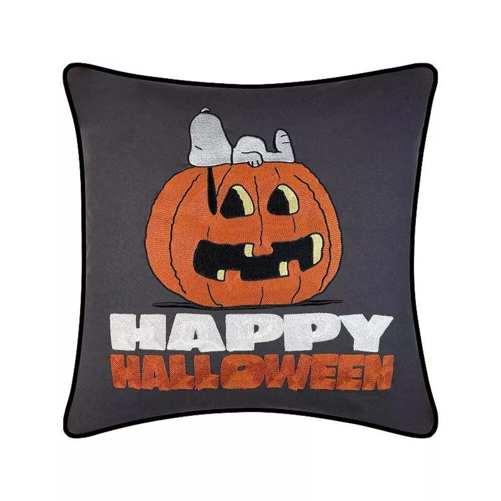 NWOT Celebrate Together Peanuts Snoopy Happy Halloween Throw Pillow Volcanic Ash